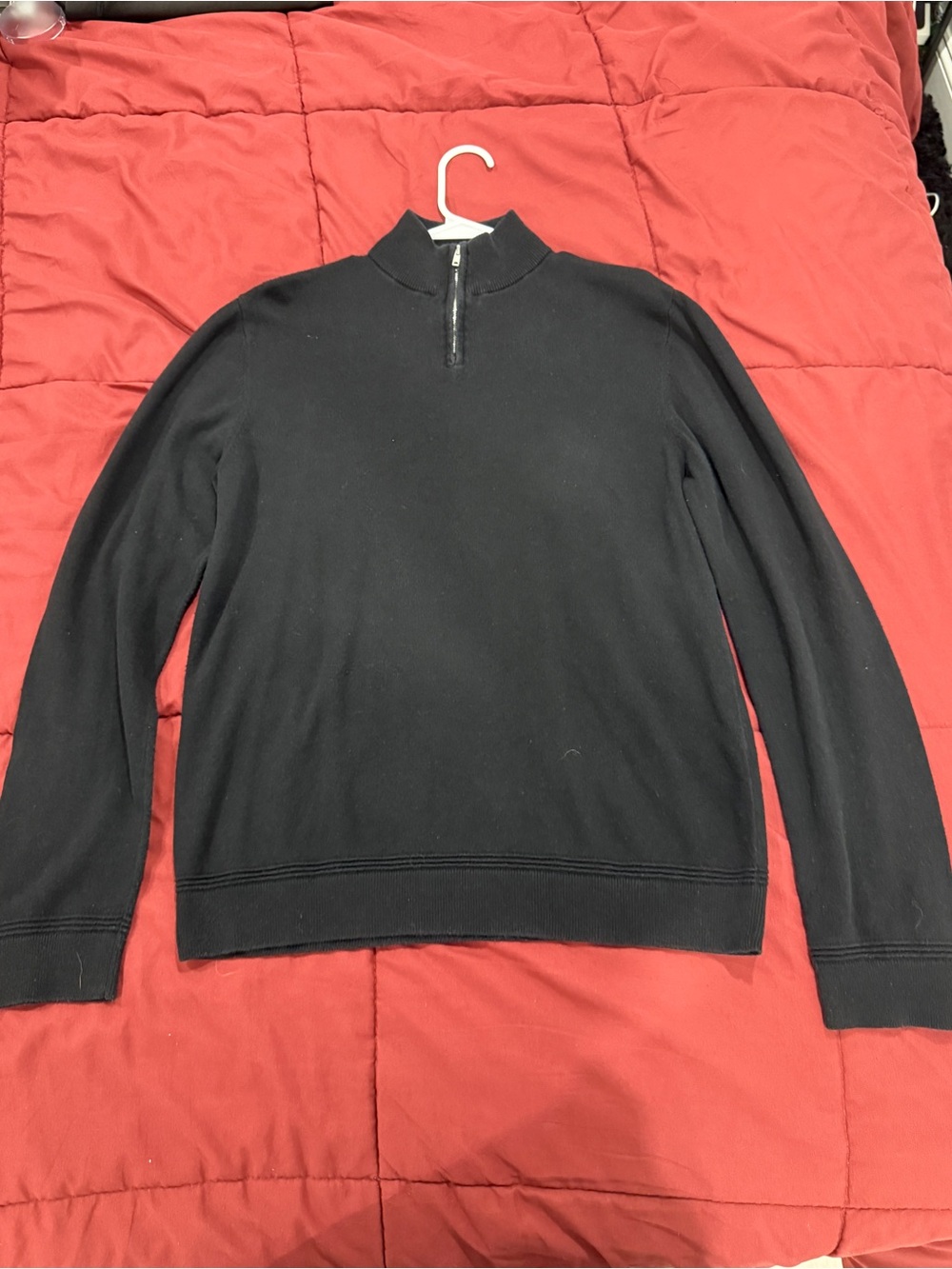 Topman essential knit 1/4 zip funnel neck sweater